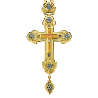 Хрест наперсний для священика з латуні в позолоті з ланцюгом арт. BJ0103LP-2+1LP Хрест наперсний для священика з латуні в позолоті з ланцюгом арт. BJ0103LP-2+1LP