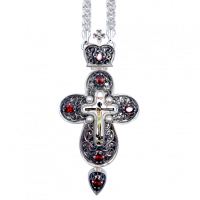 Хрест для священнослужителя латунний у срібленні з ланцюгом арт. 2.10.0444лр-2^1л