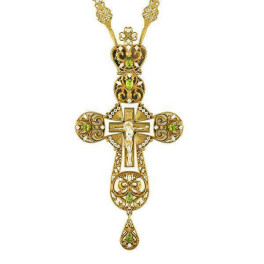 Хрест для священика з натуральними каменями і ланцюгом  арт. 2.10.0050нп^22п