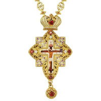 Хрест для священика позолочений з прикрасами та ланцюгом арт. BJ0160LP-2+44LP