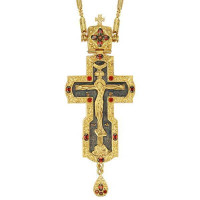 Хрест наперсний для священика з латуні в позолоті та срібленні з ланцюгом арт. BJ0186LPR+76LP Хрест наперсний для священика з латуні в позолоті та срібленні з ланцюгом арт. BJ0186LPR+76LP