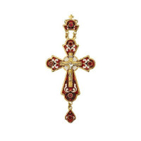 Хрест для священика латунний позолочений з емаллю арт. BJ0145LPE Хрест для священика латунний позолочений з емаллю арт. BJ0145LPE