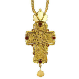 Хрест для священнослужителя латунний в позолоті з ланцюгом  арт. 2.10.0261лпф-2^1лп