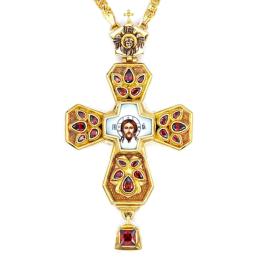Хрест православний наперсний із латуні в позолоті з ланцюгом арт. 2.10.0427лп-2^1лп