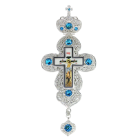 Хрест для священнослужителя латунний зі вставками і латунних принтом арт. BJ0133L-2 Хрест для священнослужителя латунний зі вставками і латунних принтом арт. BJ0133L-2