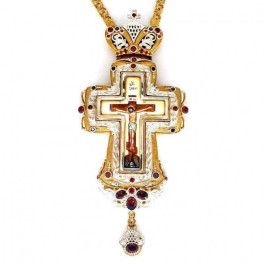 Хрест срібний в позолоті з фініфтю і ланцюгом арт. 2.10.0295ф-1^1п