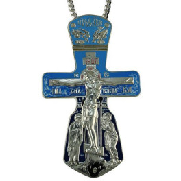 Хрест для священика срібний з емаллю і ланцюгом  арт. 2.10.0022э^1