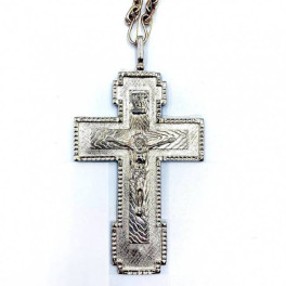 Хрест ієрейський для священнослужителя латунний з ланцюгом арт. 2.10.0008л^10л