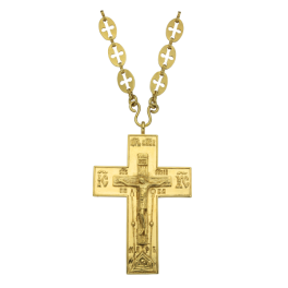 Хрест церковний для священика латунний з ланцюгом  арт. 2.10.0045лп^23лп