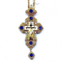 Хрест для священнослужителя латунний в позолоті з ланцюгом арт. BJ0214LP-2+1LP Хрест для священнослужителя латунний в позолоті з ланцюгом арт. BJ0214LP-2+1LP