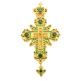 Хрест для священнослужителя латунний з латунним принтом позолочений арт. 2.10.0024лп-2