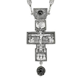 Хрест-мощовик для священика з натуральними каменями  арт. 2.10.0033н^19