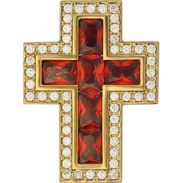 Хрест на скуф'ю срібний зі вставками  арт. 2.7.1156