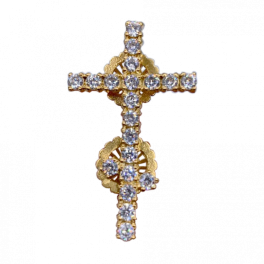 Хрест на клобук латунний в позолоті зі вставками арт. 2.7.0469лп