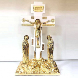 Хрест латунний в позолоті на декор. камені арт. 2.7.1141лпч
