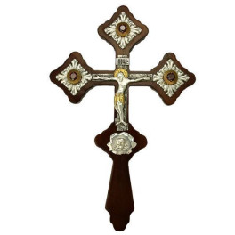 Хрест латунний на дереві з фрагментарною позолотою  арт. 2.7.0606л