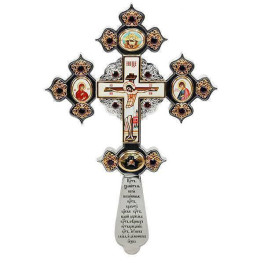 Хрест латунний напрестольний в позолоті з принтами   арт. 2.7.1074лф