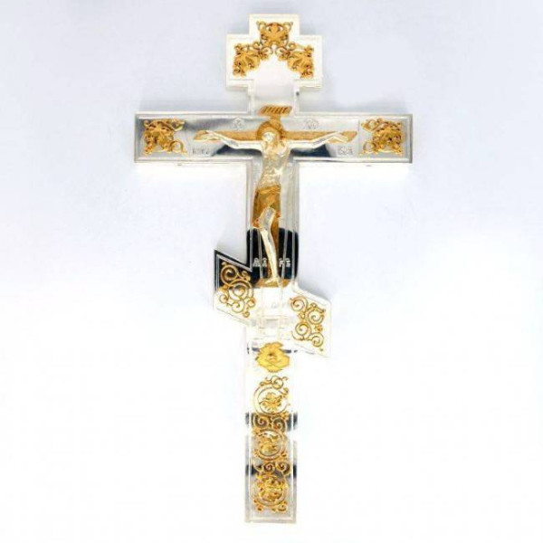 Хрест напрестольний латунний з фрагментарною позолотою арт. 2.7.0045лф
