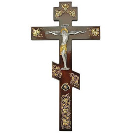 Хрест напрестольний латунний на дереві в позолоті  арт. 2.7.0580лп