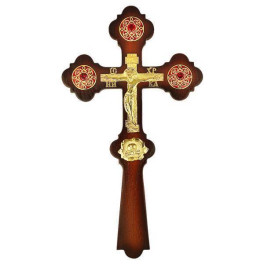 Хрест напрестольний латунний на дереві в позолоті  арт. 2.7.0597лп