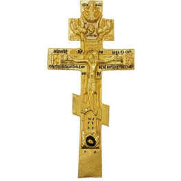 Хрест требний латунний в позолоті з емаллю  арт. 2.7.0482лп