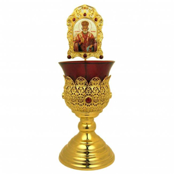 Лампада латунна в позолоті з емаллю і образом арт. BG1339LPE Лампада латунна в позолоті з емаллю і образом арт. BG1339LPE