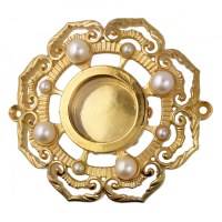 Мощевик латунний в позолоті з перлами  арт. 2.7.1419лп