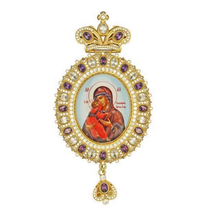 Панагія латунна в позолоті зі вставками арт. BG0591LP-2