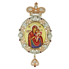 Панагія срібна з образом Божа Матір Піщанська без ланцюга   арт. 2.7.0167