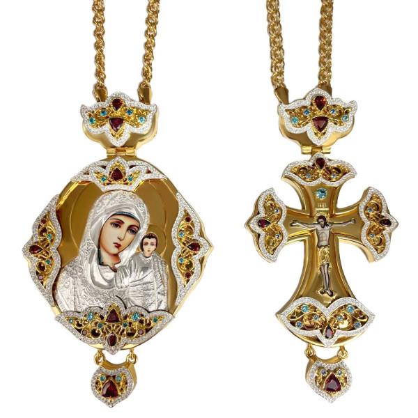 Архієрейський набір латунний в позолоті і срібленні з прикрасами арт. BG1859LPF-2+1LP-SET