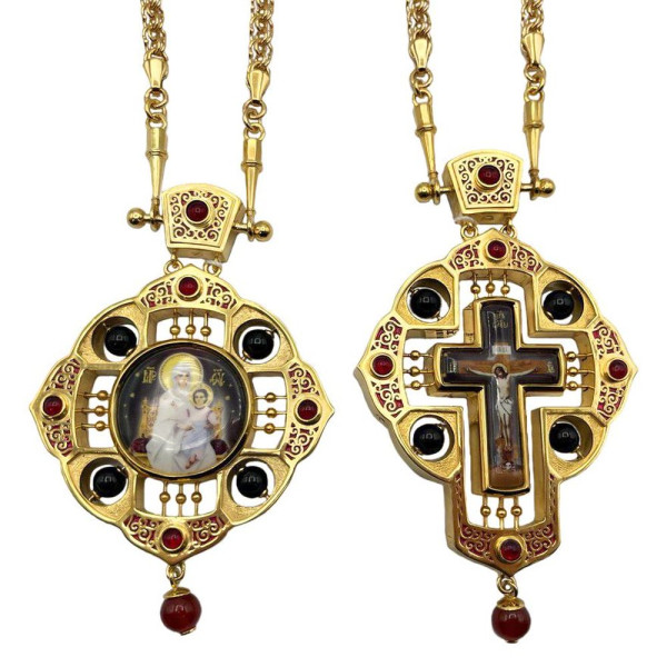 Архієрейський набір латунний в позолоті з прикрасами і ланцюгами арт. BG1659LPE-2+64LP-SET