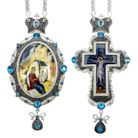 Архієрейський набір латунний у срібленні з чорнінням і ланцюгами арт. BG1953LR-2+1L-SET Архієрейський набір латунний у срібленні з чорнінням і ланцюгами арт. BG1953LR-2+1L-SET