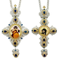 Архієрейський набір латунний в срібленні з фрагментарним позолоченням і ланцюгами арт. BG1486LF-2+1L-SET Архієрейський набір латунний в срібленні з фрагментарним позолоченням і ланцюгами арт. BG1486LF-2+1L-SET