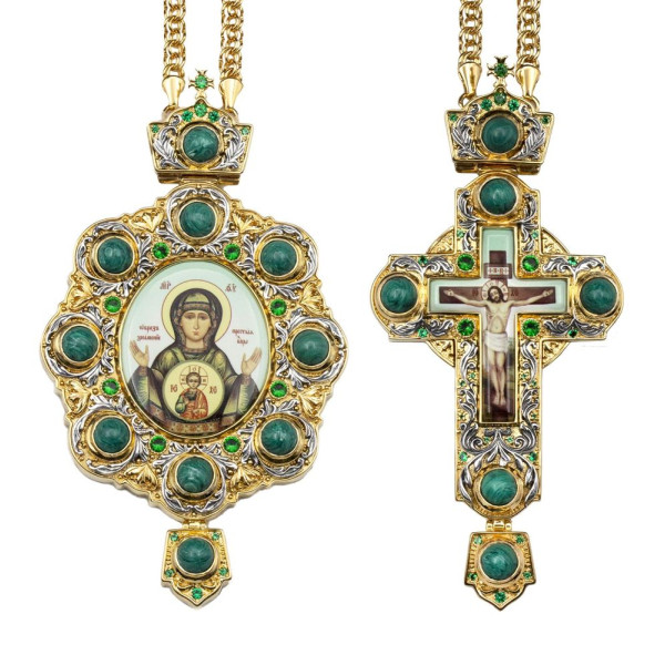 Архієрейський наперсний комплект з латуні в позолоті арт. BG1060LPR-2+1LP-SET Архієрейський наперсний комплект з латуні в позолоті арт. BG1060LPR-2+1LP-SET