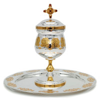 Чаша латунна з тарілочкою з набору для єлеопомазання з позолотою арт. BG1268LF Чаша латунна з тарілочкою з набору для єлеопомазання з позолотою арт. BG1268LF