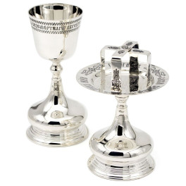 Євхаристійний набір із латуні в срібленні арт. BG0866LR-SET+3