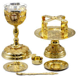 Євхаристійний набір комбінований в позолоті арт. BG0894KLP-2-SET+7