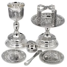 Євхаристійний набір комбінований в посрібленні арт. BG1759KLR-SET+7