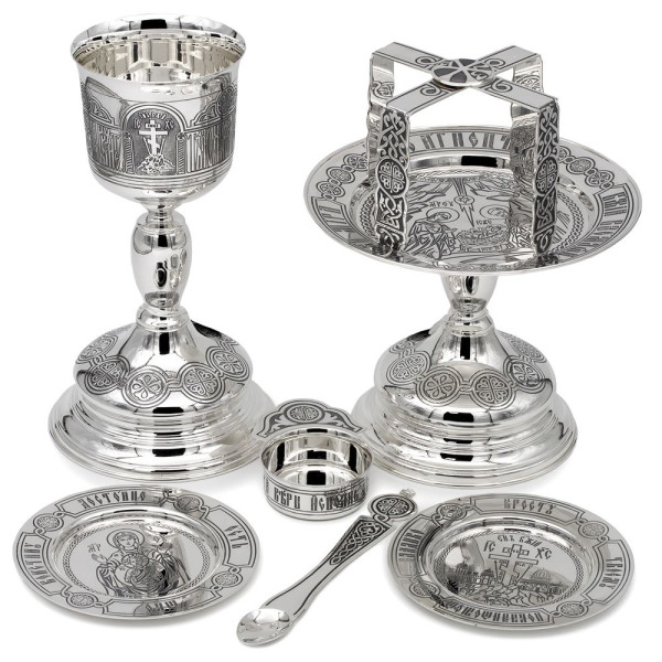 Євхаристійний набір комбінований в посрібленні арт. BG1759KLR-SET+7