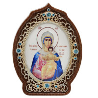 Ікона латунна Божої Матері "Аз есмь с вами и никтоже на вы" арт. 2.78.09023л