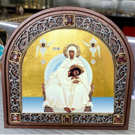 Ікона латунна Божої Матері "Матір лагідності" арт. 2.78.0380227лф