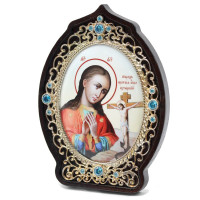 Ікона латунна Образ Богородиці Охтирська арт. 2.78.090181л