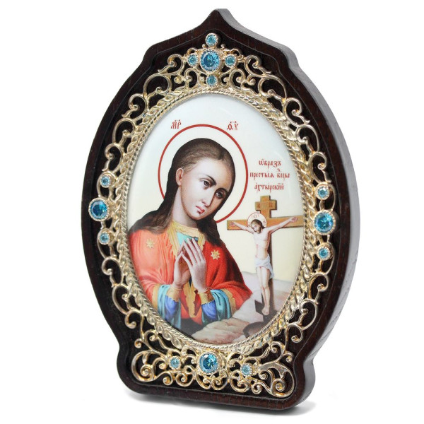 Ікона латунна Образ Богородиці Охтирська арт. 2.78.090181л