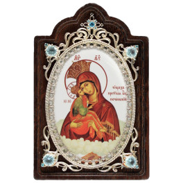 Ікона латунна Образ Богородиці Почаївська арт. 2.78.0613л