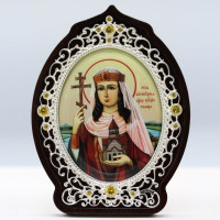 Ікона настільна латунна Свята благовірна цариця Грузії Тамара Велика арт. BGH09048L Ікона настільна латунна Свята благовірна цариця Грузії Тамара Велика арт. BGH09048L