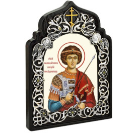 Ікона православна настільна срібна Георгій Побідоносець арт. 2.78.0806