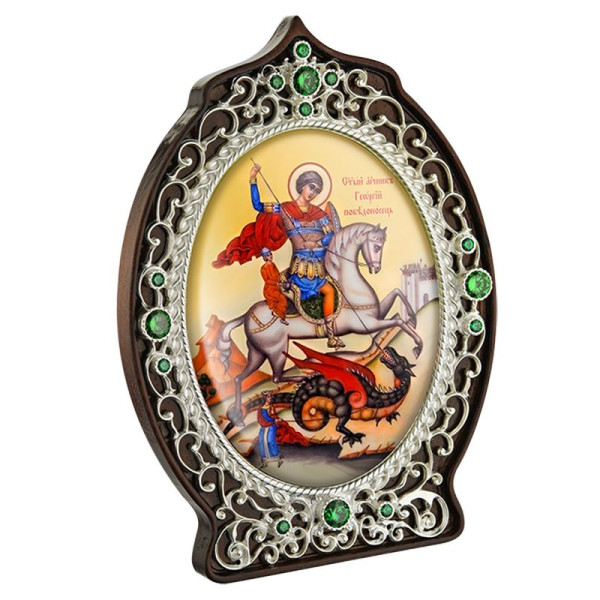 Ікона православна настільна срібна Георгій Побідоносець арт. 2.78.0906