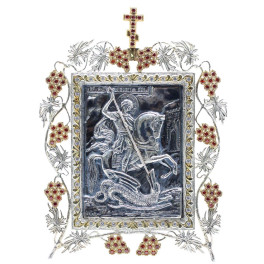 Ікона срібна Святий великомученик Георгій Побідоносець арт. 2.72.0006