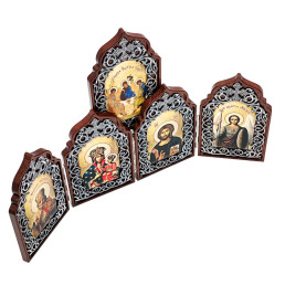 Складень у дерев'яній рамці з латуні в срібленні з чорненням арт. BGH1180LR