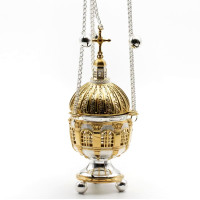 Кадило латунне з позолотою і вставками арт. BG0751LF Кадило латунне з позолотою і вставками арт. BG0751LF